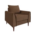 Ver imagem 2 de Poltrona Decorativa Bienna 1 Lugar Estrutura e Pés em Eucalipto Tecido Linho 85cm Marrom