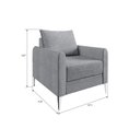 Ver imagem 3 de Poltrona Decorativa Davos 1 Lugar Estrutura Eucalipto Pés em Alumínio Tecido Linho 75cm Cinza