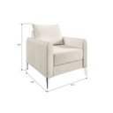 Ver imagem 3 de Poltrona Decorativa Davos 1 Lugar Estrutura Eucalipto Pés em Alumínio Tecido Linho 75cm Branco Off White