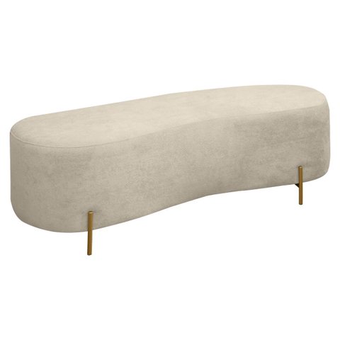 Puff Decorativo Banqueta Orgânico Feijão Curvo Maitê 138cm Bouclê Bege