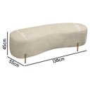 Ver imagem 3 de Puff Decorativo Banqueta Orgânico Feijão Curvo Maitê 138cm Bouclê Bege