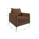 Ver imagem 3 de Poltrona Decorativa Davos 1 Lugar Estrutura Eucalipto Pés em Alumínio Tecido Linho 75cm Marrom