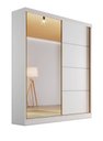Ver imagem 1 de Guarda-roupa Solteiro Espelho 1,80m 100%mdf - Veneza-branco - Bianchi Móveis