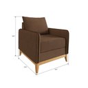 Ver imagem 3 de Poltrona Decorativa Lugano 1 Lugar Estrutura e Pés em Eucalipto Tecido Linho 67cm Marrom