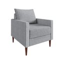 Ver imagem 2 de Poltrona Decorativa Fideris 1 Lugar Estrutura e Pés em Eucalipto Tecido Linho 70cm Cinza
