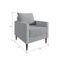 Ver imagem 3 de Poltrona Decorativa Fideris 1 Lugar Estrutura e Pés em Eucalipto Tecido Linho 70cm Cinza