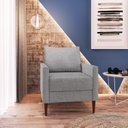 Ver imagem 1 de Poltrona Decorativa Fideris 1 Lugar Estrutura e Pés em Eucalipto Tecido Linho 70cm Cinza