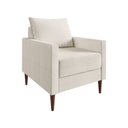 Ver imagem 2 de Poltrona Decorativa Fideris 1 Lugar Estrutura e Pés em Eucalipto Tecido Linho 70cm Branco Off White