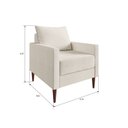 Ver imagem 3 de Poltrona Decorativa Fideris 1 Lugar Estrutura e Pés em Eucalipto Tecido Linho 70cm Branco Off White