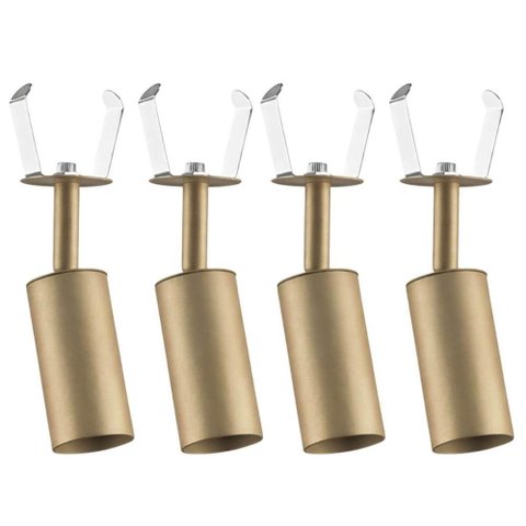Conjunto 4 Spots Embutido Dourado em Alumínio Iluminação Bivolt Lâmpada MR11 Neo Dital