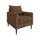 Ver imagem 2 de Poltrona Decorativa Fideris 1 Lugar Estrutura e Pés em Eucalipto Tecido Linho 70cm Marrom