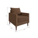 Ver imagem 3 de Poltrona Decorativa Fideris 1 Lugar Estrutura e Pés em Eucalipto Tecido Linho 70cm Marrom