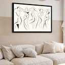 Ver imagem 2 de Quadro Decorativo Silhuetas Mulheres Abstrato - 50x70cm:moldura Preta