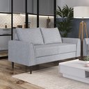 Ver imagem 1 de Sofá Living Bienna 2 Lugares Estrutura e Pés em Eucalipto Tecido Linho 1,40m Cinza