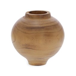 Vaso em Madeira Torneada Marrom Mart 23,5cm - 1