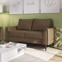 Ver imagem 1 de Sofá Living Bienna 2 Lugares Estrutura e Pés em Eucalipto Tecido Linho 1,40m Marrom