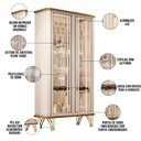 Ver imagem 4 de Cristaleira para Sala de Jantar Bar Adega Led 02 Portas Síria B01 Cinamomo Off White - Lyam