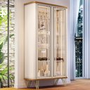 Ver imagem 2 de Cristaleira para Sala de Jantar Bar Adega Led 02 Portas Síria B01 Cinamomo Off White - Lyam