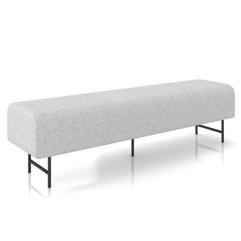 Puff Recamier Decorativo Pés em Ferro 195cm Dublin P02 Linho Cinza Claro - Mpozenato
