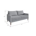 Ver imagem 3 de Sofá Living Fideris 2 Lugares Estrutura e Pés em Eucalipto Tecido Linho 1,25m Cinza