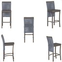 Ver imagem 5 de Mesa Bistro e 4 Banquetas Roma Marrom Corda Náutica 11 Prata