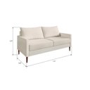 Ver imagem 3 de Sofá Living Fideris 2 Lugares Estrutura e Pés em Eucalipto Tecido Linho 1,25m Branco Off White