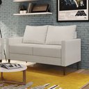 Ver imagem 1 de Sofá Living Fideris 2 Lugares Estrutura e Pés em Eucalipto Tecido Linho 1,25m Branco Off White