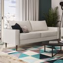 Ver imagem 1 de Sofá Living Ascona 3 Lugares Estrutura e Pés em Eucalipto Tecido Linho 1,88m Branco Off White