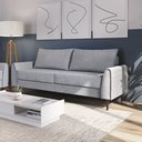 Ver imagem 1 de Sofá Living Bienna 3 Lugares Estrutura e Pés em Eucalipto Tecido Linho 1,90m Cinza