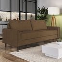 Ver imagem 1 de Sofá Living Bienna 3 Lugares Estrutura e Pés em Eucalipto Tecido Linho 1,90m Marrom
