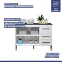 Ver imagem 4 de Lavanderia Petrópolis Balcão 2 Portas 3 Gavetas Kaiki Móveis Branco