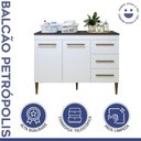 Ver imagem 2 de Lavanderia Petrópolis Balcão 2 Portas 3 Gavetas Kaiki Móveis Branco