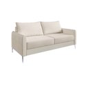 Ver imagem 2 de Sofá Living Davos 3 Lugares Estrutura Eucalipto Pés em Alumínio Tecido Linho 1,80m Branco Off White