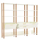 Ver imagem 3 de Estante com 2 Gavetas e 2 Portas 216cm Off White/freijó/gold E93