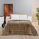 Ver imagem 1 de Coberdrom Diamond Casal Queen Sherpa com Manta Flannel 01 Peça - Cáqui Bege