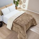 Ver imagem 2 de Coberdrom Diamond Casal Queen Sherpa com Manta Flannel 01 Peça - Cáqui Bege