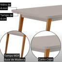 Ver imagem 7 de Conjunto de Jantar Copper 6 Lugares Tampo MDF com Vidro Serigrafado Amadeirado 180cm Moderna