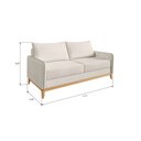 Ver imagem 3 de Sofá Living Lugano 3 Lugares Estrutura e Pés em Eucalipto Tecido Linho 1,72m Branco Off White