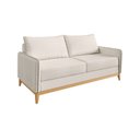 Ver imagem 2 de Sofá Living Lugano 3 Lugares Estrutura e Pés em Eucalipto Tecido Linho 1,72m Branco Off White
