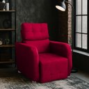 Ver imagem 3 de Poltrona Reclinavel Sala de Estar Amamentação Safira Vermelho
