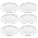 Ver imagem 1 de Kit 6 Pratos Brancos Rasos 25cm Melamina Refeição Redondos Lisos Milão Lyor