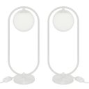 Ver imagem 1 de Kit 2 Abajur Luminaria de Mesa de Luxo Aro Orby Branco