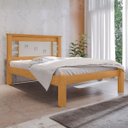 Ver imagem 1 de Cama de Casal Modelo Lavínia Elegante e Resistente em Mdf:naturalle/offwhite