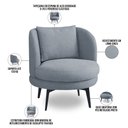 Ver imagem 3 de Poltrona Giratória Orgânica Sala de Estar Living Dora T03 Linho Cinza - Lyam Decor