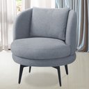 Ver imagem 1 de Poltrona Giratória Orgânica Sala de Estar Living Dora T03 Linho Cinza - Lyam Decor