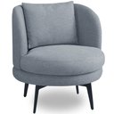 Ver imagem 2 de Poltrona Giratória Orgânica Sala de Estar Living Dora T03 Linho Cinza - Lyam Decor