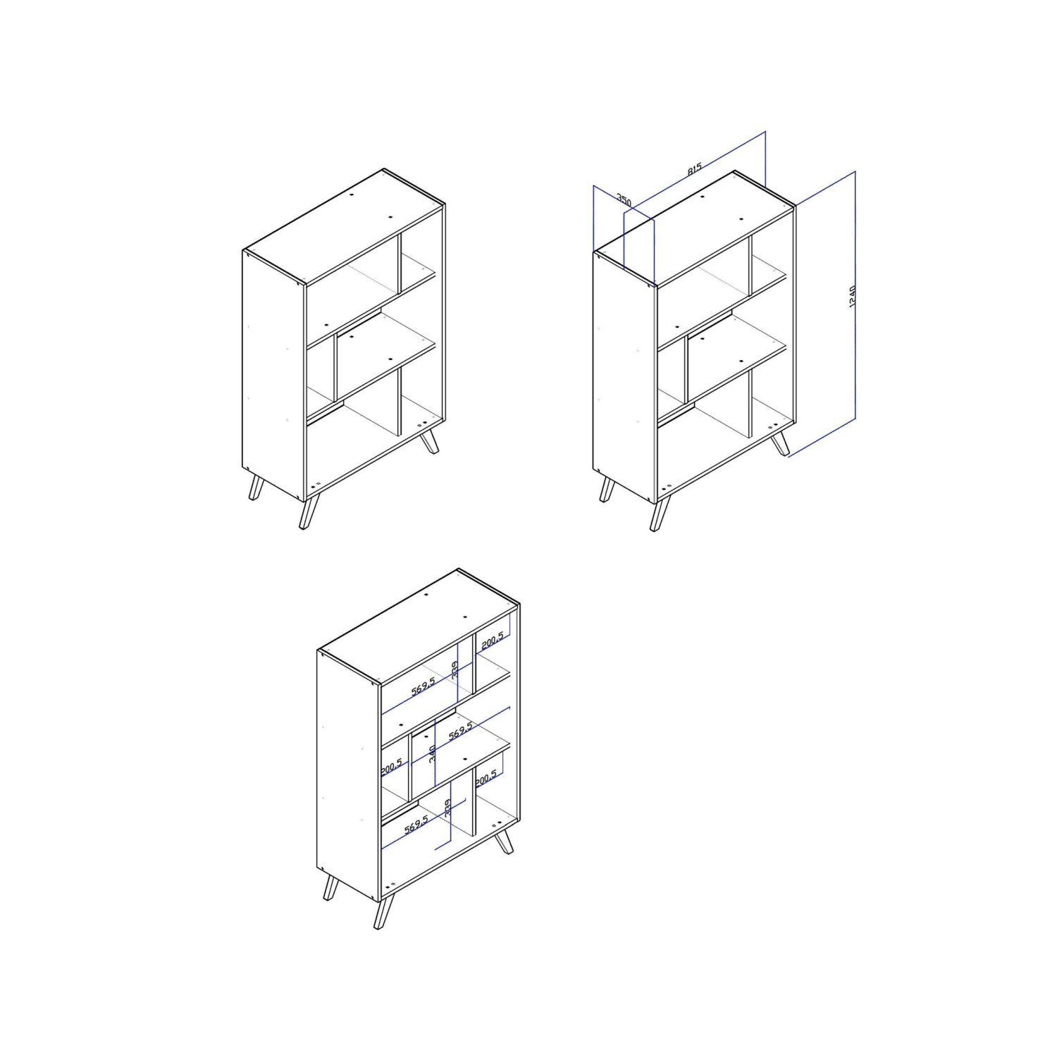 Estante para Livros com Nichos Retrô RT 3015  - 3