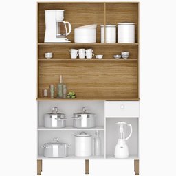 Kit Armario Cozinha 6 Portas 2491 Freijo Supremo Ripado KTP - 6