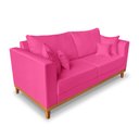Ver imagem 3 de Kit Sofá 3 Lugares e 2 Poltronas Beny Viena Para Sala de Estar Suede Pink - Madeira Prima Deccor