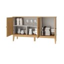 Ver imagem 3 de Aparador 3 Portas 134,7x77x38,5 cm Marrom/Mel